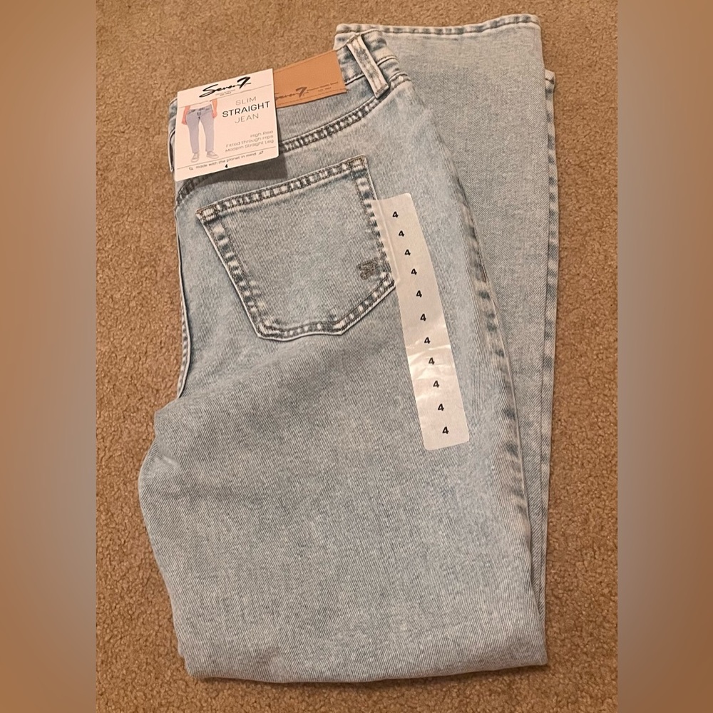 High rise straight leg jeans
